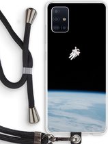 Case Company® - Samsung Galaxy A51 4G hoesje met Koord - Alone in Space - Telefoonhoesje met Zwart Koord - Bescherming aan alle Kanten en Over de Schermrand