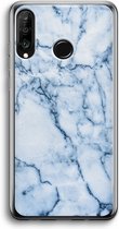 Case Company® - Huawei P30 Lite hoesje - Blauw marmer - Soft Cover Telefoonhoesje - Bescherming aan alle Kanten en Schermrand