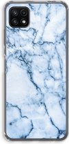 Case Company® - Samsung Galaxy A22 5G hoesje - Blauw marmer - Soft Cover Telefoonhoesje - Bescherming aan alle Kanten en Schermrand