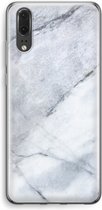 Case Company® - Huawei P20 hoesje - Witte marmer - Soft Cover Telefoonhoesje - Bescherming aan alle Kanten en Schermrand
