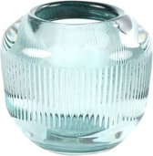 theelichthouder Thessa 9 x 9 cm glas lichtblauw