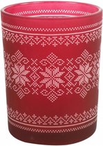 theelichthouder Thyra 10 x 12,5 cm glas rood