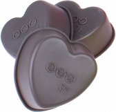 bakvorm hart 6,7 x 7,5 cm siliconen grijs 3 stuks