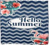 strandlaken 150 x 150 cm polyester blauw