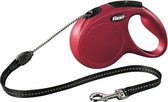 Flexi New Classic Koord - Hondenriem - Rood - M - 5 m