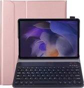 Hoesje Geschikt voor Samsung Galaxy Tab A8 Hoesje Toetsenbord Hoes - Hoes Geschikt voor Samsung Tab A8 Keyboard Case Book Cover - Rosé goud