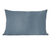 PillowMonkey - Kussen - Blauw - Effen - 50x30 cm - Kussens voor binnen - Sierkussens - Kendal - Kussens woonkamer
