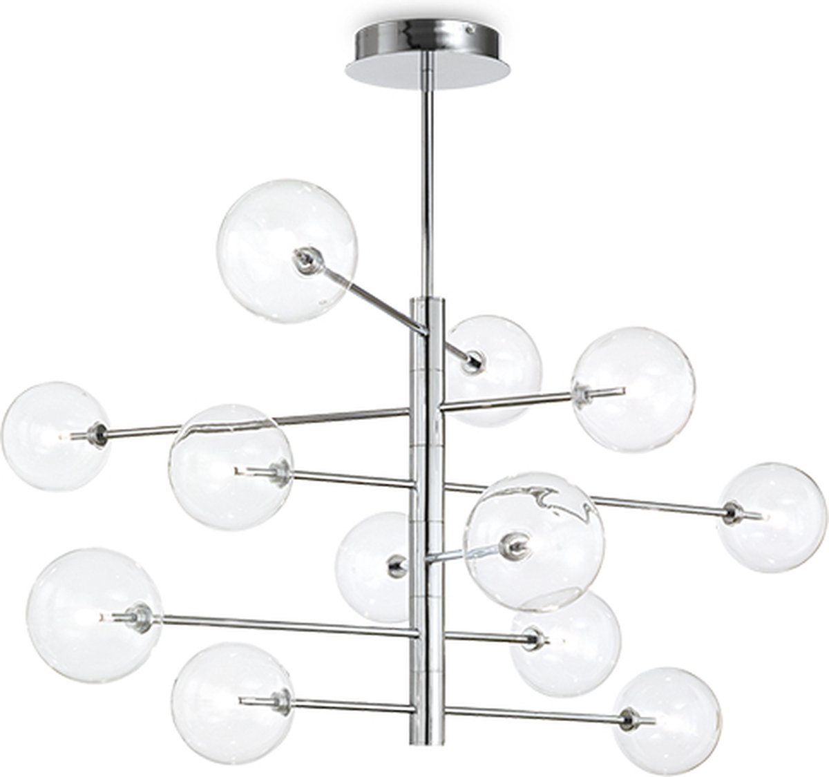 Ideal Lux - Equinoxe - Hanglamp - Metaal - G4 - Chroom - Voor binnen - Lampen - Woonkamer - Eetkamer - Keuken