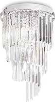 Ideal Lux Carlton - Plafondlamp Modern - Chroom  - H:66cm - E14 - Voor Binnen - Metaal - Plafondlampen - Slaapkamer - Kinderkamer - Woonkamer - Plafonnieres