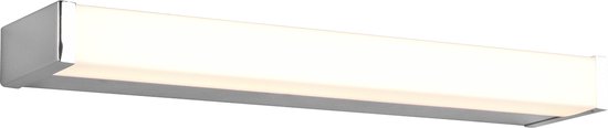 LED Wandlamp - Trion Fabian - 6W - Warm Wit 3000K - Spatwaterdicht IP44 - Rechthoek - Mat Chroom - Aluminium