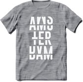 Amsterdam T-Shirt | Souvenirs Holland Kleding | Dames / Heren / Unisex Koningsdag shirt | Grappig Nederland Fiets Land Cadeau | - Donker Grijs - Gemaleerd - M