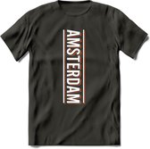 Amsterdam T-Shirt | Souvenirs Holland Kleding | Dames / Heren / Unisex Koningsdag shirt | Grappig Nederland Fiets Land Cadeau | - Donker Grijs - 3XL