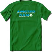 Amsterdam T-Shirt | Souvenirs Holland Kleding | Dames / Heren / Unisex Koningsdag shirt | Grappig Nederland Fiets Land Cadeau | - Donker Groen - XXL