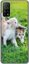Telefoonhoesje Geschikt voor Xiaomi Mi 10T 5G hoesje - Kittens - Kat - Mand - Meisjes - Kinderen - Jongens - Kids - Siliconen Telefoonhoesje