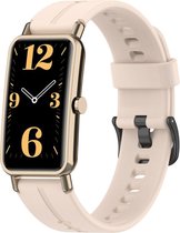 Siliconen Smartwatch bandje - Geschikt voor Huawei Watch Fit Mini siliconen bandje - pink sand - Strap-it Horlogeband / Polsband / Armband