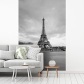 Papier peint - Papier peint Papier peint photo Tour Eiffel à Paris - noir et blanc - Largeur 145 cm x hauteur 220 cm
