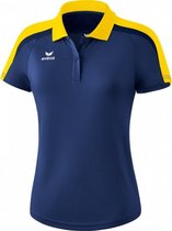 poloshirt Liga 2.0 dames polyester blauw/geel maat 34