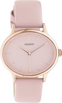 OOZOO Timepieces - Rosé gouden horloge met roze leren band - C10941 - Ø38