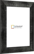 Fotolijst - Geribbeld Profiel - Zwart met Zilver - Fotomaat 30x40 - Helder glas - Art.nr. 1055000830402