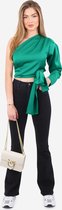 Raved - Groene  Top - Onesize - Satijnen Oneshoulder top