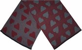 sjaal hart dames 180 x 63 cm polyester/viscose rood/grijs