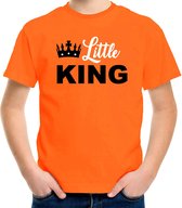 Little king t-shirt - oranje - kinderen - Koningsdag kleding / outfit 158/164