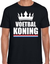 Zwart voetbal koning shirt met kroon heren - Sport / hobby kleding XL