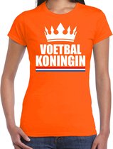 Oranje voetbal koningin shirt met kroon dames - Sport / hobby kleding XL