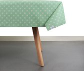 Raved Tafelkleed/Tafelzeil Dots Print Groen/Wit ↔ 140 cm x ↕ 400 cm - PVC - Afwasbaar