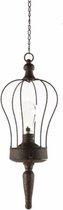 Hang Lantaarn lamp led verlichting batterij antique roest bruin timer 42 cm x 15 cm | 65535 | Home Sweet Home | Stoer & Sober Woonstijl