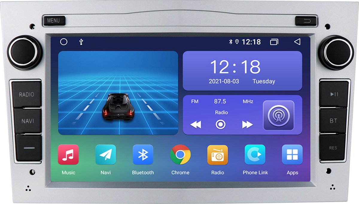 Opel Android 10 Navigatie 2gb / 32 gb zilver Multimediasysteem voor Astra Antara Vectra Cor...