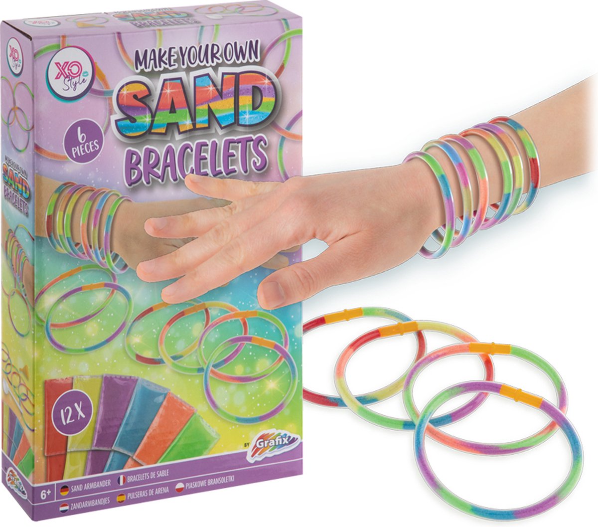 Grafix Zandarmbandjes Maken Meisjes - Armbandjes maken met zand - Knutselen meisjes - Zandarmbandjes Knutselen - Sieraden maken kinderen - 6+ jaar - Grafix