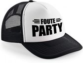 Foute Party snapback cap/ truckers pet zwart voor dames en heren - verkleed petten