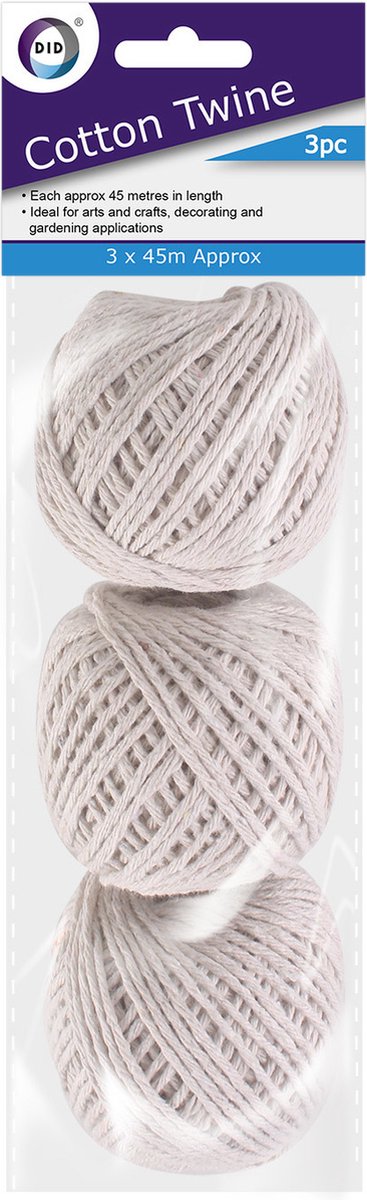 DID Touw bolletjes - 3x st - 45 meter per rol - huishoud/hobby touw - Klussen/Tuin/Huis