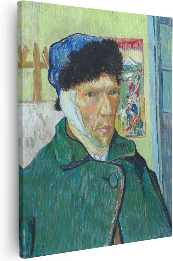 Artaza - Canvas Schilderij - Zelfportret met Verbonden Oor - Vincent van Gogh - Kunst - Canvas Print