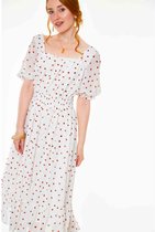 Voodoo Vixen Korte jurk -XS- Rosita Strawberry print Wit