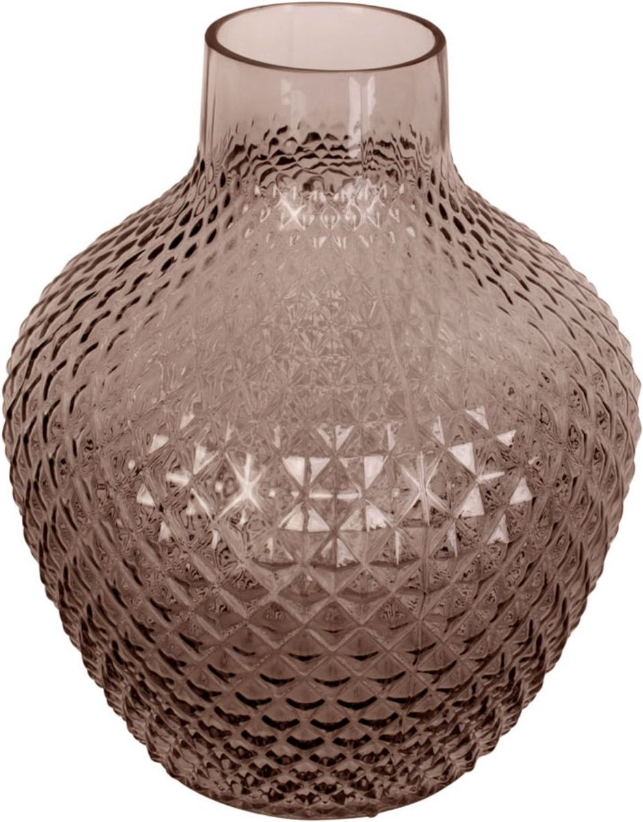 Present Time Vaas Delight - Large - Glas Chocolade Bruin - Ø21x25cm - Modern