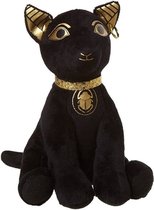 Pluche zwarte bastet kat knuffel 20 cm - Bastet katten Egyptische dieren knuffels - Speelgoed voor baby/kinderen