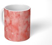Mok - Patroon - Marmer print - Waterverf - Roze - Mokken - 350 ML - Beker - Uitdeelcadeautjes