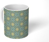 Mok - Bohemian - Patronen - Mandala - Blauw - Mokken - 350 ML - Beker - Uitdeelcadeautjes