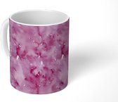 Mok - Patronen - Waterverf - Magenta - Marmer print - Mokken - 350 ML - Beker - Uitdeelcadeautjes