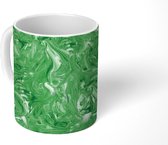 Mok - Marmer print - Verf - Groen - Patronen - Mokken - 350 ML - Beker - Uitdeelcadeautjes