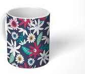 Mok - Koffiemok - Bladeren - Bloemen - Bohemian - Patroon - Mokken - 350 ML - Beker - Koffiemokken - Theemok