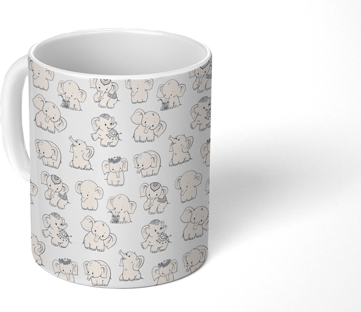 Mok - Koffiemok - Olifant - Patroon - Baby - Mokken - 350 ML - Beker - Koffiemokken - Theemok