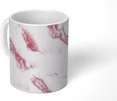Mok - Marmer print - Wit - Glitter - Patronen - Mokken - 350 ML - Beker - Uitdeelcadeautjes