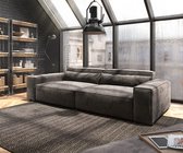 Big-sofa Sirpio XL 270x130 cm microvezel kaki bruin met kruk
