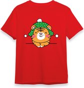 Tijger Buddy Kerst T-shirt | Groen | Jongens / Meisjes | Grappige Foute kersttrui Shirt Cadeau | Kindershirt | Leuke Elf, Rendier, Kerstboom en Kerstballen Ontwerpen. Maat 116