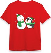Glitter Kerst Buddy's - T-Shirt - Heren - Zwart - Maat M
