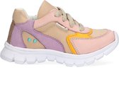 Bunnies JR 222272-170 Meisjes Lage Sneakers - Beige/Roze/Paars - Leer - Veters