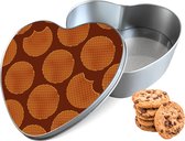 Koektrommel Stroopwafels Hart - Bewaarblik 14x15x5 cm